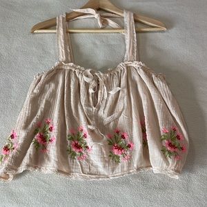 Free People Golden Hour Floral Tank Halter Sz S